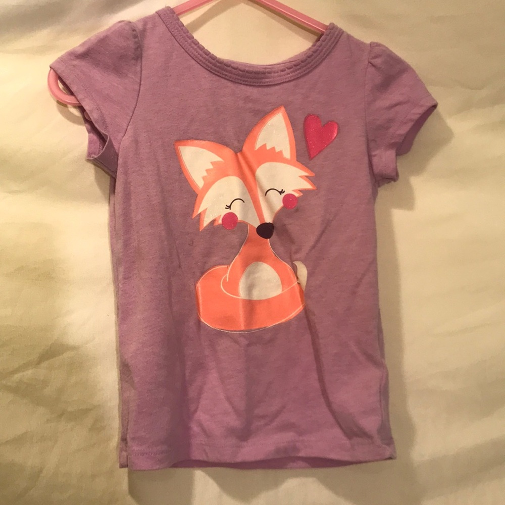 Girls 2T purple tee with Fox